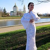 Одежда handmade. Livemaster - original item dresses: White Swan Wool Dress. Handmade.