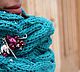 Заказать Бирюзовый снуд в два оборота с брошью из агата. Mashuta_jewelry. Ярмарка Мастеров. .  Фото №3