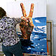 Голубая картина Маслом Море. Победа. Интерьерная Живопись в стиле лофт. Картины. Интерьерные картины маслом art1-pro. Ярмарка Мастеров.  Фото №4