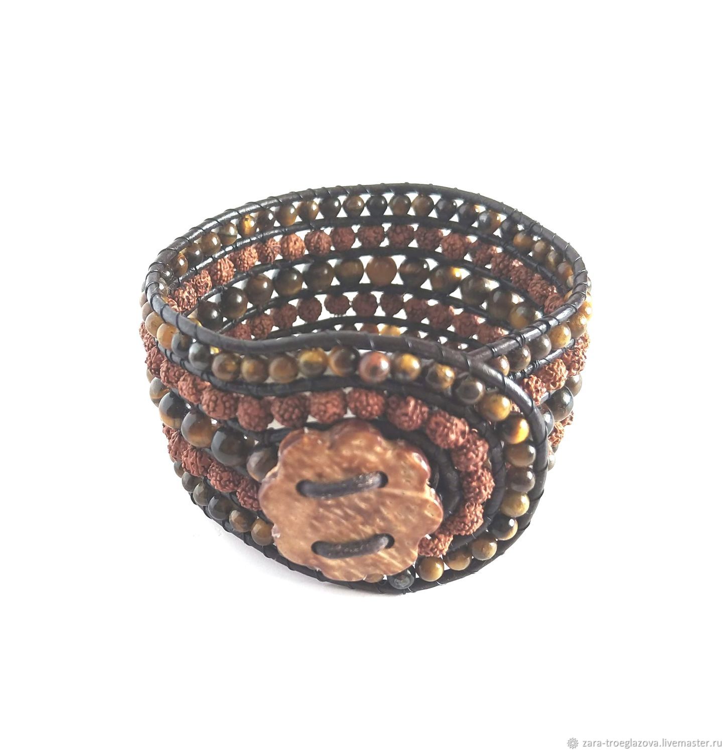 Cuff bracelet with rudraksha beads, Cuff bracelet, Samara,  Фото №1