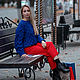 Jerseys: Women's large knit sweater with braids oversize cornflower blue. Sweaters. Kardigan sviter - женский вязаный свитер кардиган оверсайз. My Livemaster. Фото №5