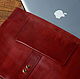 Деловая папка для документов SOHO / чехол для MacBook 13' красная смо. Классическая сумка. Puffin's bureau & workshop. Интернет-магазин Ярмарка Мастеров.  Фото №2