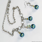 Украшения handmade. Livemaster - original item Necklace and earrings with Swarovski crystals. Jewelry steel. Handmade.