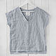 Льняная блузка с V-образным вырезом. Блузки. LINEN & SILVER ( ЛЕН и СЕРЕБРО ). Ярмарка Мастеров.  Фото №4