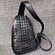 Shoulder bag made of embossed crocodile skin, black color. Classic Bag. SHOES&BAGS. Online shopping on My Livemaster.  Фото №2
