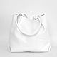 White Leather Shopper Bag Leather Tote Bag. Sacks. BagsByKaterinaKlestova (kklestova). My Livemaster. Фото №5
