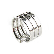 Украшения handmade. Livemaster - original item Silver wide spiral ring, phalanx ring without stones. Handmade.