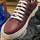Order Sneakers made of genuine lizard (iguana) leather, in maroon color!. SHOES&BAGS. Livemaster. . Training shoes Фото №3