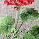 'Red geranium', an embroidered smooth painting. Pictures. Irina  Art embroidery. My Livemaster. Фото №4