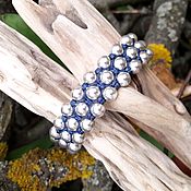Украшения handmade. Livemaster - original item Faux pearl crystal grey metallic bracelet. Handmade.