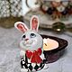 Candle holder porcelain 'Rabbit magician'. Candlesticks. KASTdecor. Online shopping on My Livemaster.  Фото №2