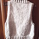 Order Grey knitted vest (52-54 r-r) and shiny beads. Selberiya shop. Livemaster. . Vests Фото №3