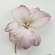 brooches: Silk flowers. Orchid ' Marilou', Brooches, St. Petersburg,  Фото №1