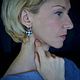 Серьги-крестики с бирюзой. Серьги классические. ЖуЖа_jewelry. Интернет-магазин Ярмарка Мастеров.  Фото №2