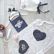Одежда детская handmade. Livemaster - original item Children`s apron and cap of a pastry chef, a personal gift for a girl. Handmade.