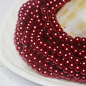 Материалы для творчества handmade. Livemaster - original item Beads 45 pcs Glass Pearls 4mm Red. Handmade.