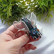 Украшения handmade. Livemaster - original item A brooch pin made of fly beads.Handmade jewelry as a gift. Handmade.