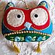 Easter gift, Owl pendant, 11h11 cm, Russian style, souvenir. Christmas decorations. arkensoie Silkyway. My Livemaster. Фото №4