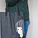Comfortable bag made of thick cotton with applique. Classic Bag. Cuteshop. My Livemaster. Фото №6