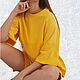 Костюм женский с шортами и футболкой оверсайз оттенок манго. Спортивные костюмы. Alviella | ATELIER. Интернет-магазин Ярмарка Мастеров.  Фото №2