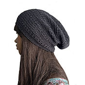 Аксессуары handmade. Livemaster - original item Knitted Hat Black Night. Handmade.