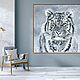 Картина маслом на холсте Белый тигр в интерьер, Картины, Санкт-Петербург,  Фото №1