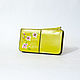 Wallet leather hand-painted lime green blossom with loop. Wallets. Natalia (nenekobags). Online shopping on My Livemaster.  Фото №2