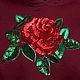 Burgundy sweatshirt with rose Dolce rose handmade embroidery. Sweatshirts. Beaded jewelry by Mariya Klishina. Online shopping on My Livemaster.  Фото №2