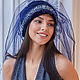Turban hat hijab of blue velvet with veil. Turban. TURBAN SVS. My Livemaster. Фото №4