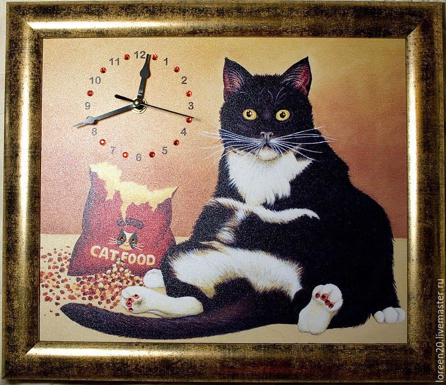 Включи кот на час. Кот и часы. Котик и часы. Картина кота и часов. Кот с часами.