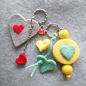 Сумки и аксессуары handmade. Livemaster - original item Heart key rings made of wool. Handmade.