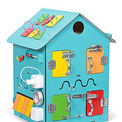 Куклы и игрушки handmade. Livemaster - original item Basebord busy Building 35h35h55 cm with light Turquoise. Handmade.