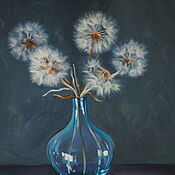 Картины и панно handmade. Livemaster - original item Oil painting Still Life with dandelions and red onion. Handmade.