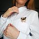 Рубашка женская приталенная с Мопсом на кармане, Рубашки, Владивосток,  Фото №1