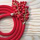 Order Lariat beaded 'red velvet'. Natalya | Handmade jewelry  |. Livemaster. . Lariats Фото №3