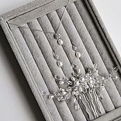 Свадебный салон handmade. Livemaster - original item Wedding set with pearls and cubic Zirconia for the bride. Handmade.