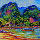 Oil painting with the sea 'Krabi. Railay Beach', Pictures, Voronezh,  Фото №1
