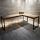 Угловой стол из массива дуба в стиле лофт "Table - 102". Столы. EasyLOFT. Ярмарка Мастеров.  Фото №4