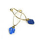 Lapis lazuli earrings, blue lapis lazuli earrings 'Frivolity', Earrings, Moscow,  Фото №1