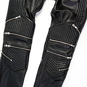 Одежда handmade. Livemaster - original item pants: Leather trousers with zippers. Handmade.