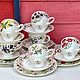 Чайные трио «Цветочный художник из Кью». Wedgwood. Чайные пары. Vintage_shop. Интернет-магазин Ярмарка Мастеров.  Фото №2
