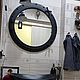 Зеркало в круглой раме для ванной комнаты лофт стиль. Зеркала. Суровый дизайн. Интернет-магазин Ярмарка Мастеров.  Фото №2