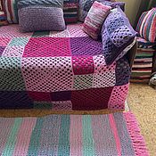 Для дома и интерьера handmade. Livemaster - original item Knitted cross stripe rug in different colors 2. Handmade.