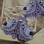 Украшения handmade. Livemaster - original item Embroidered purple Moth brooch. Handmade.