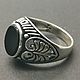 Черный оникс кольцо серебро печатка перстень для мужчин. Перстень. Перстень. Ярмарка Мастеров.  Фото №5