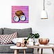 Oil painting: COCONUTS, m/x, pop art, original, fuchsia. Pictures. Art Gallery by Svetlana Shavrina. Online shopping on My Livemaster.  Фото №2