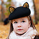 Беретик "Petit chaton d'automne"(Осенний котёнок). Шляпы. Наталья Прокофьева. Интернет-магазин Ярмарка Мастеров.  Фото №2