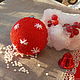 Вязаный елочный шар Снежная зима, Елочные игрушки, Липецк,  Фото №1