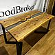 Стол-река из капового карагача и эпоксидной смолы 140х90 см. Столы. WoodBroker. Интернет-магазин Ярмарка Мастеров.  Фото №2