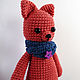 Fox in a blue scarf knitted toy. Stuffed Toys. Estrella (star-knitting). Online shopping on My Livemaster.  Фото №2